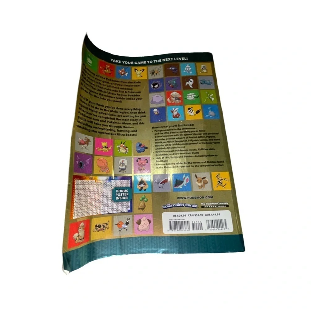 Pokémon Sun & Moon Pokedex Official Alola Region Adventure Guide Book